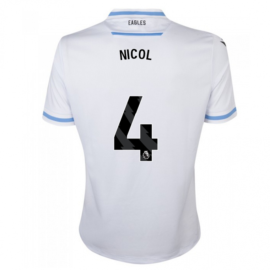 Kids Football Leigh Nicol #4 White Away Jersey 2023/24 T-Shirt Canada