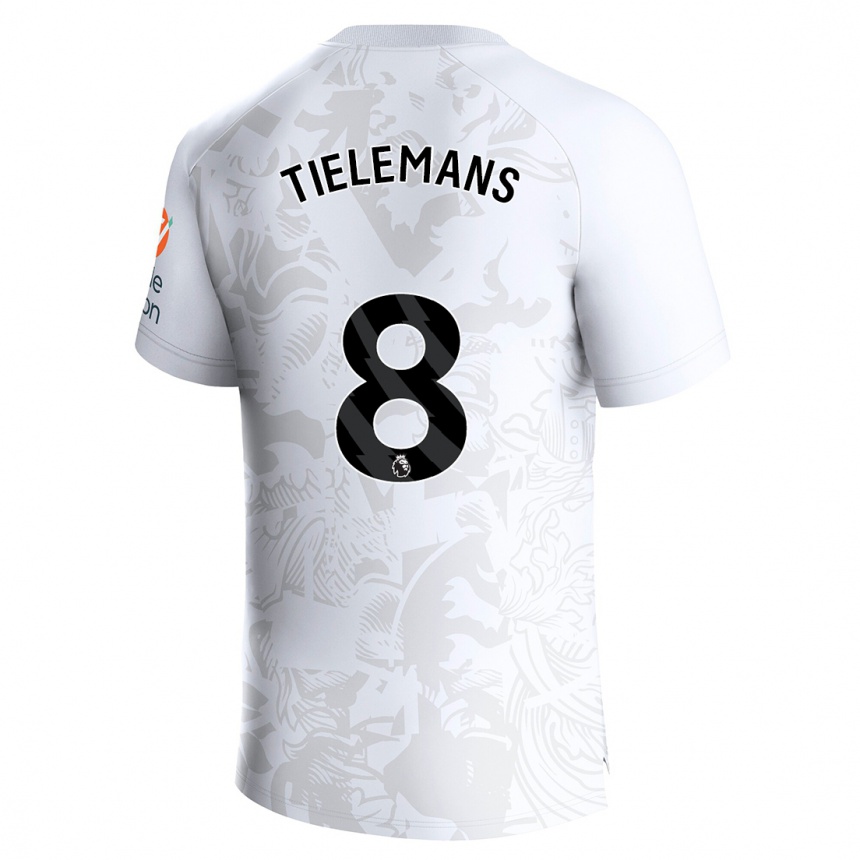 Enfant Football Maillot Youri Tielemans #8 Blanc Tenues Extérieur 2023/24 Canada