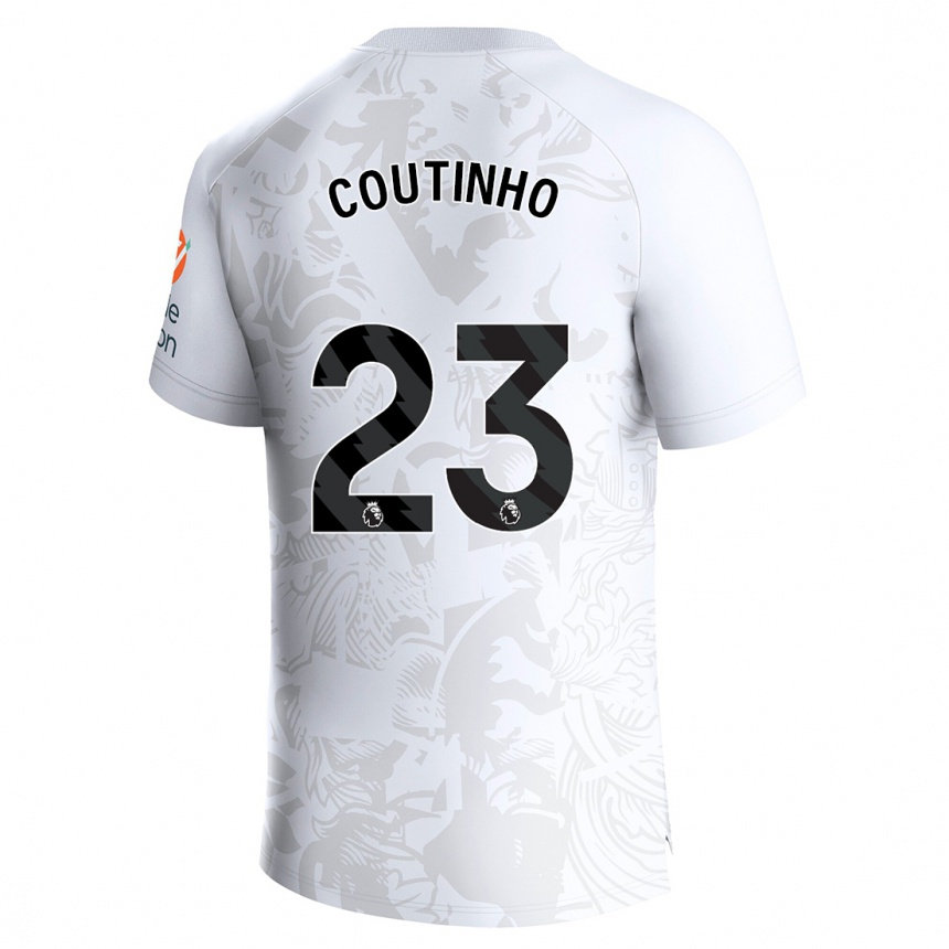 Kids Football Philippe Coutinho #23 White Away Jersey 2023/24 T-Shirt Canada