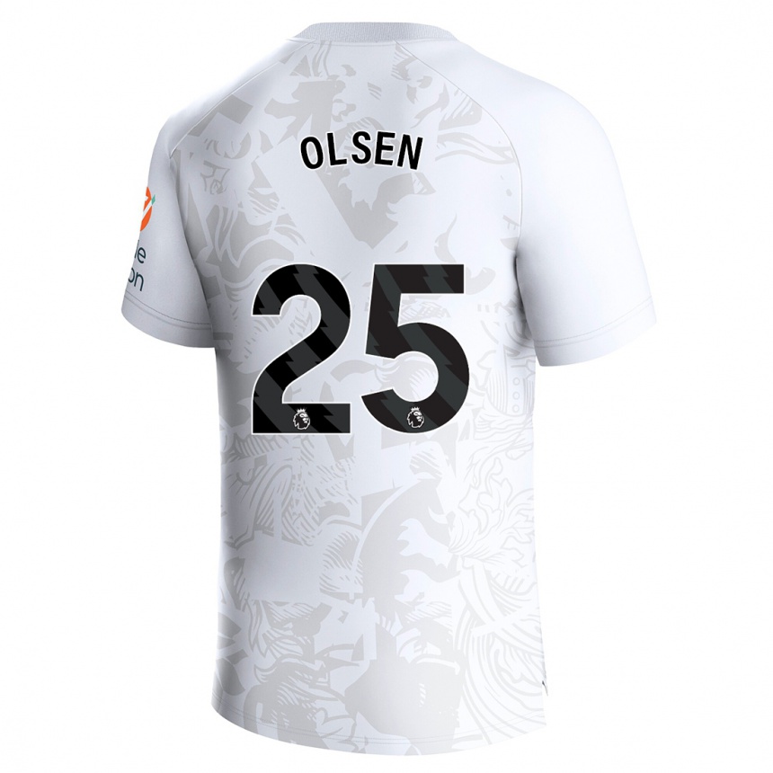 Kids Football Robin Olsen #25 White Away Jersey 2023/24 T-Shirt Canada