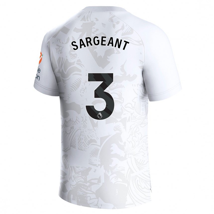 Kids Football Meaghan Sargeant #3 White Away Jersey 2023/24 T-Shirt Canada