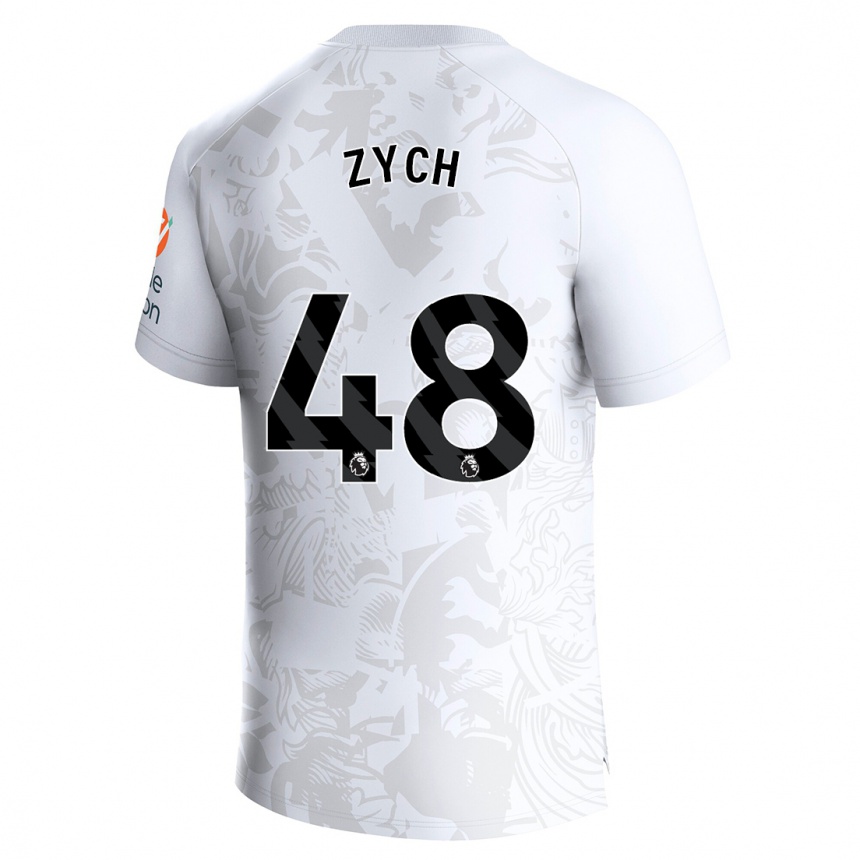 Kids Football Oliwier Zych #48 White Away Jersey 2023/24 T-Shirt Canada