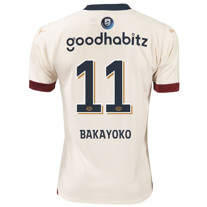 Kids Football Johan Bakayoko #11 Off-White Away Jersey 2023/24 T-Shirt Canada