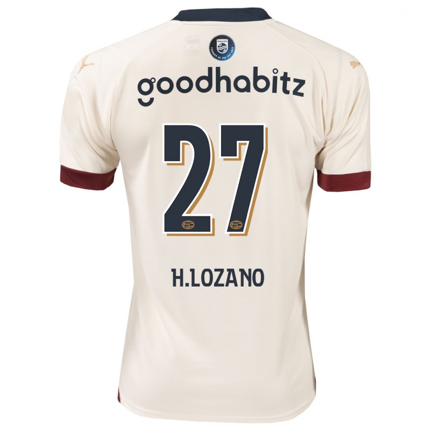 Enfant Football Maillot Hirving Lozano #27 Blanc Cassé Tenues Extérieur 2023/24 Canada