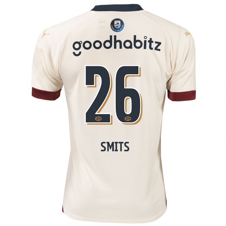 Kids Football Eef Smits #26 Off-White Away Jersey 2023/24 T-Shirt Canada