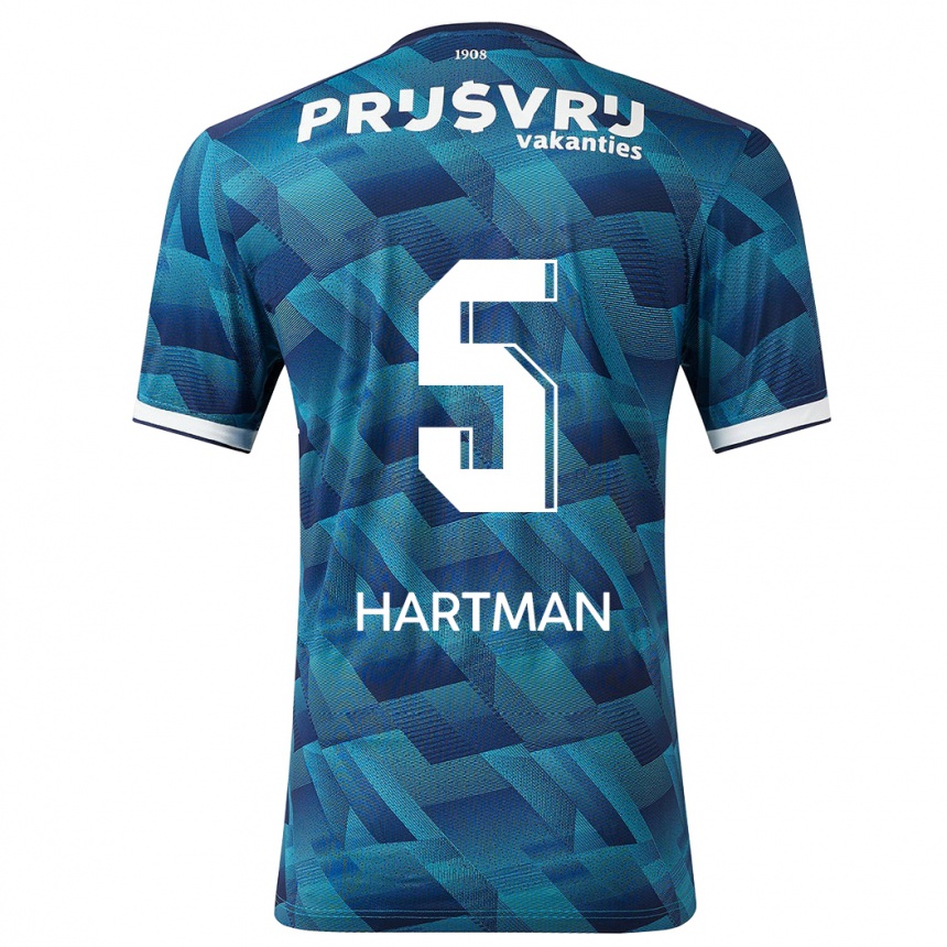 Enfant Football Maillot Quilindschy Hartman #5 Bleu Tenues Extérieur 2023/24 Canada