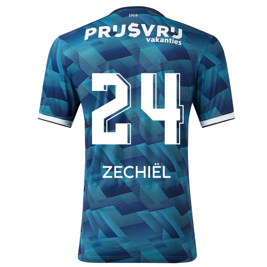 Kids Football Gjivai Zechiël #24 Blue Away Jersey 2023/24 T-Shirt Canada