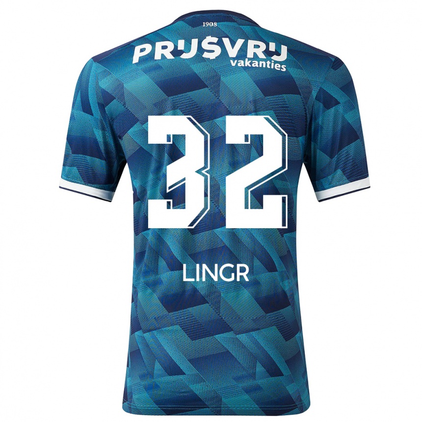 Kids Football Ondrej Lingr #32 Blue Away Jersey 2023/24 T-Shirt Canada