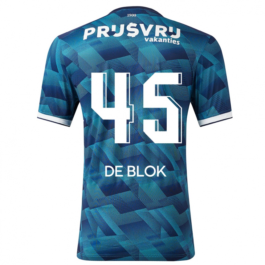 Kids Football Lars De Blok #45 Blue Away Jersey 2023/24 T-Shirt Canada