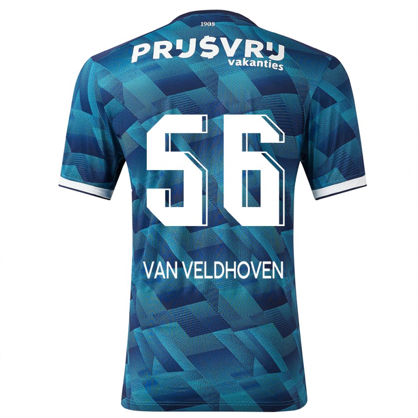 Enfant Football Maillot Kars Van Veldhoven #56 Bleu Tenues Extérieur 2023/24 Canada