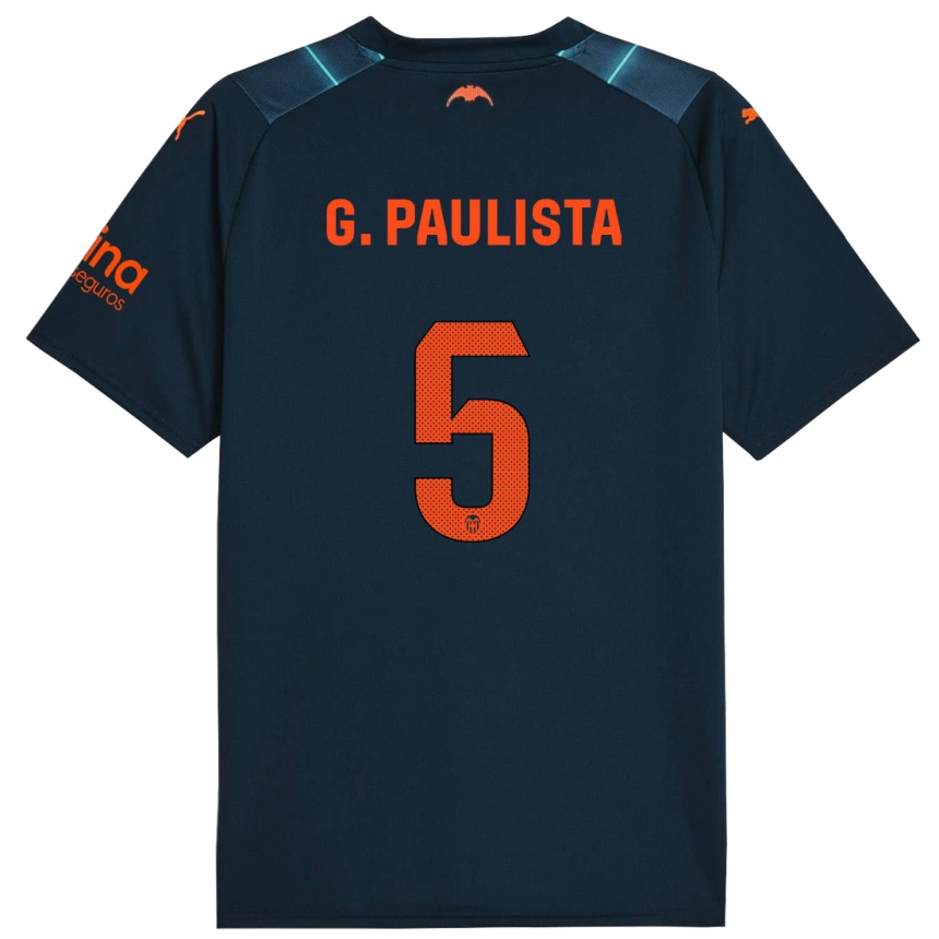 Kids Football Gabriel Paulista #5 Marine Blue Away Jersey 2023/24 T-Shirt Canada