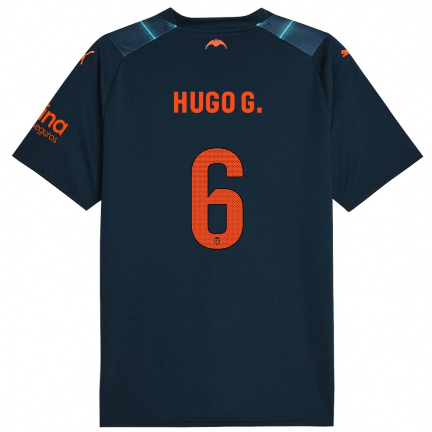 Kids Football Hugo Guillamón #6 Marine Blue Away Jersey 2023/24 T-Shirt Canada