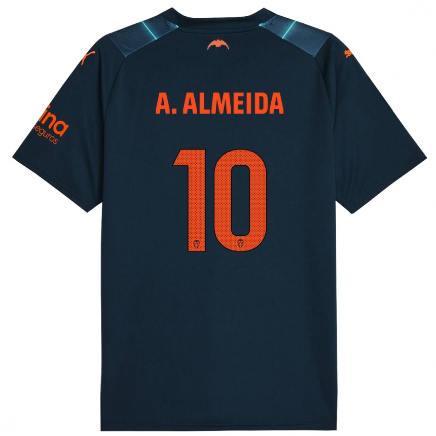 Kids Football André Almeida #10 Marine Blue Away Jersey 2023/24 T-Shirt Canada