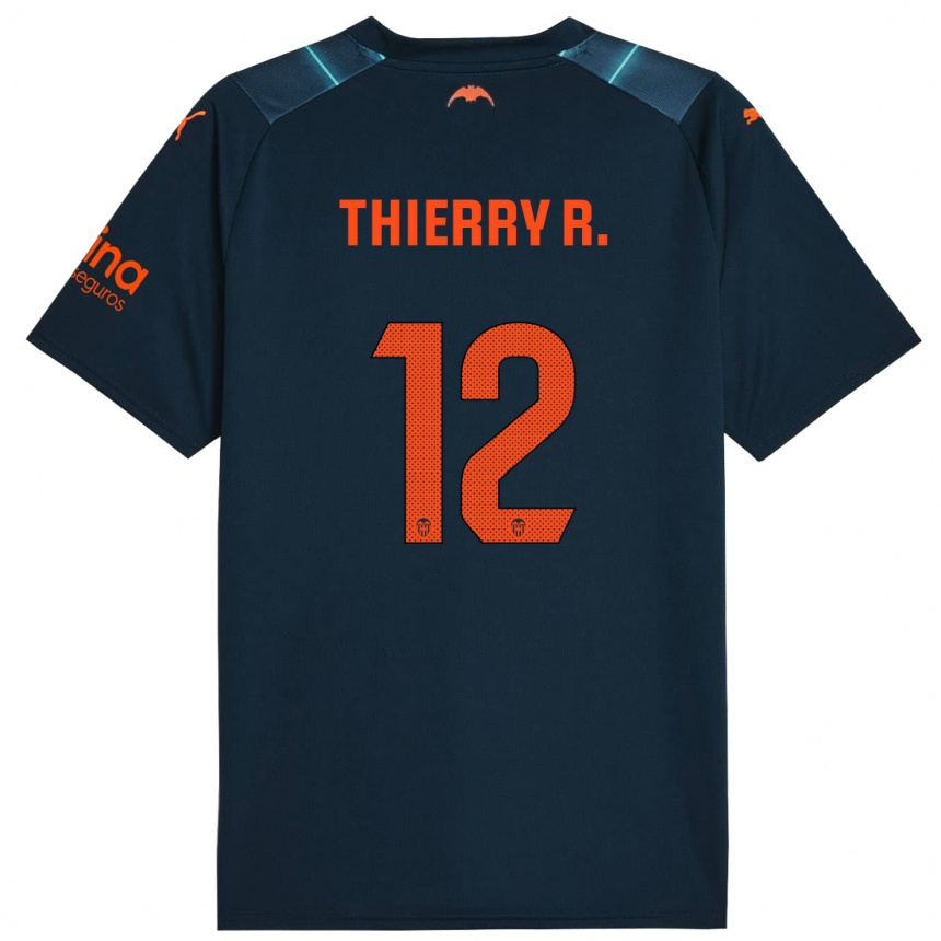 Kids Football Thierry Correia #12 Marine Blue Away Jersey 2023/24 T-Shirt Canada