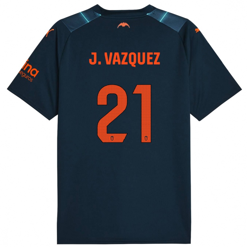 Kids Football Jesús Vázquez #21 Marine Blue Away Jersey 2023/24 T-Shirt Canada