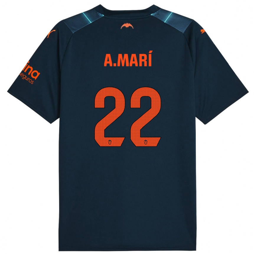 Kids Football Alberto Marí #22 Marine Blue Away Jersey 2023/24 T-Shirt Canada