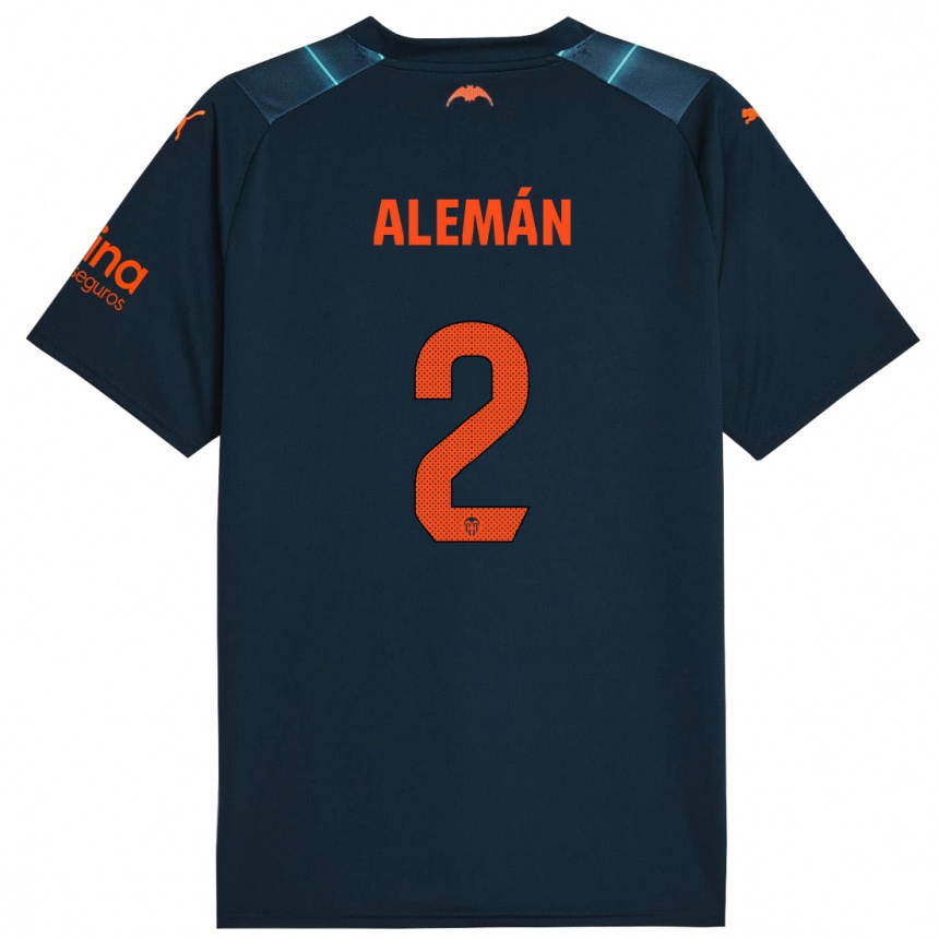 Kids Football Carlos Alemán #2 Marine Blue Away Jersey 2023/24 T-Shirt Canada