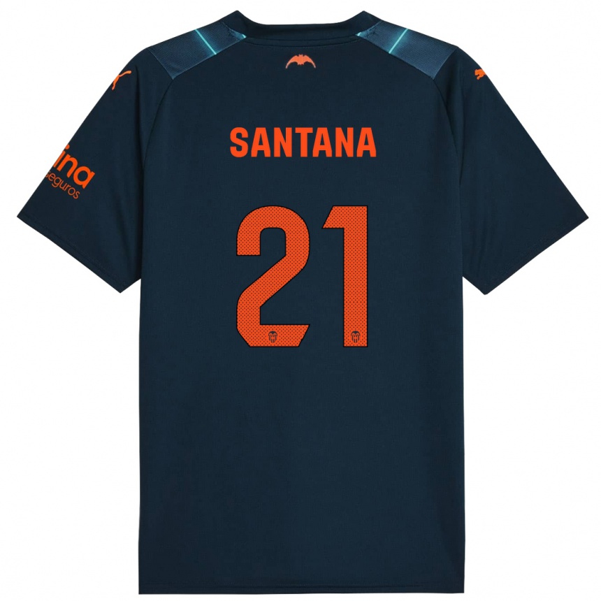 Kids Football Ismael Santana #21 Marine Blue Away Jersey 2023/24 T-Shirt Canada