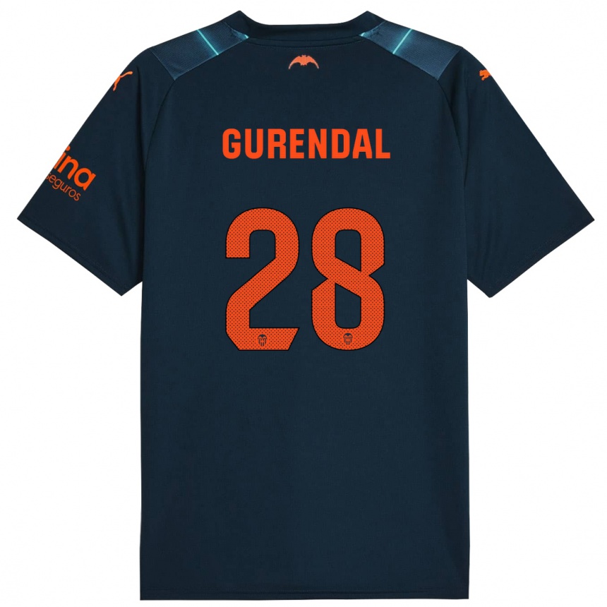 Kids Football Alexander Gurendal #28 Marine Blue Away Jersey 2023/24 T-Shirt Canada