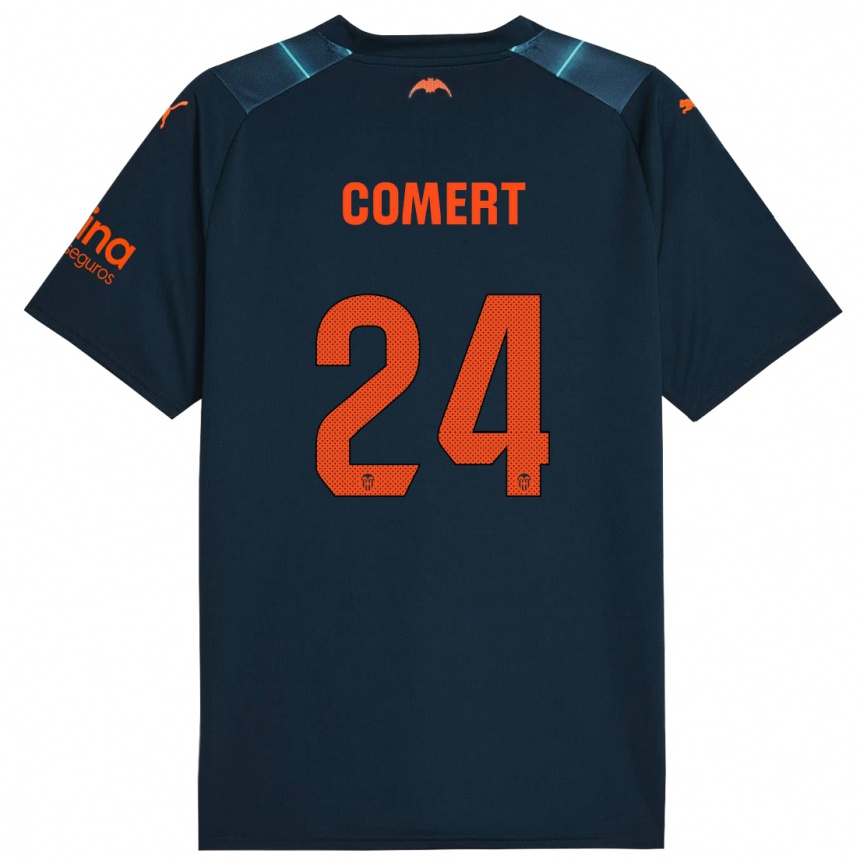 Kids Football Eray Comert #24 Marine Blue Away Jersey 2023/24 T-Shirt Canada