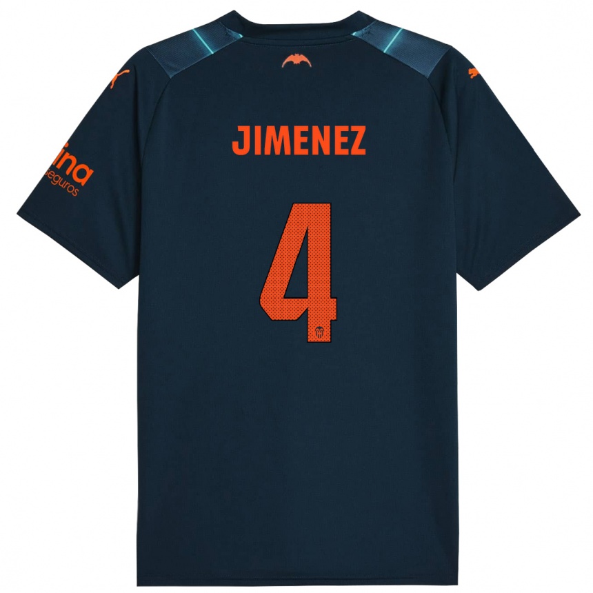 Kids Football Maria Jimenez #4 Marine Blue Away Jersey 2023/24 T-Shirt Canada