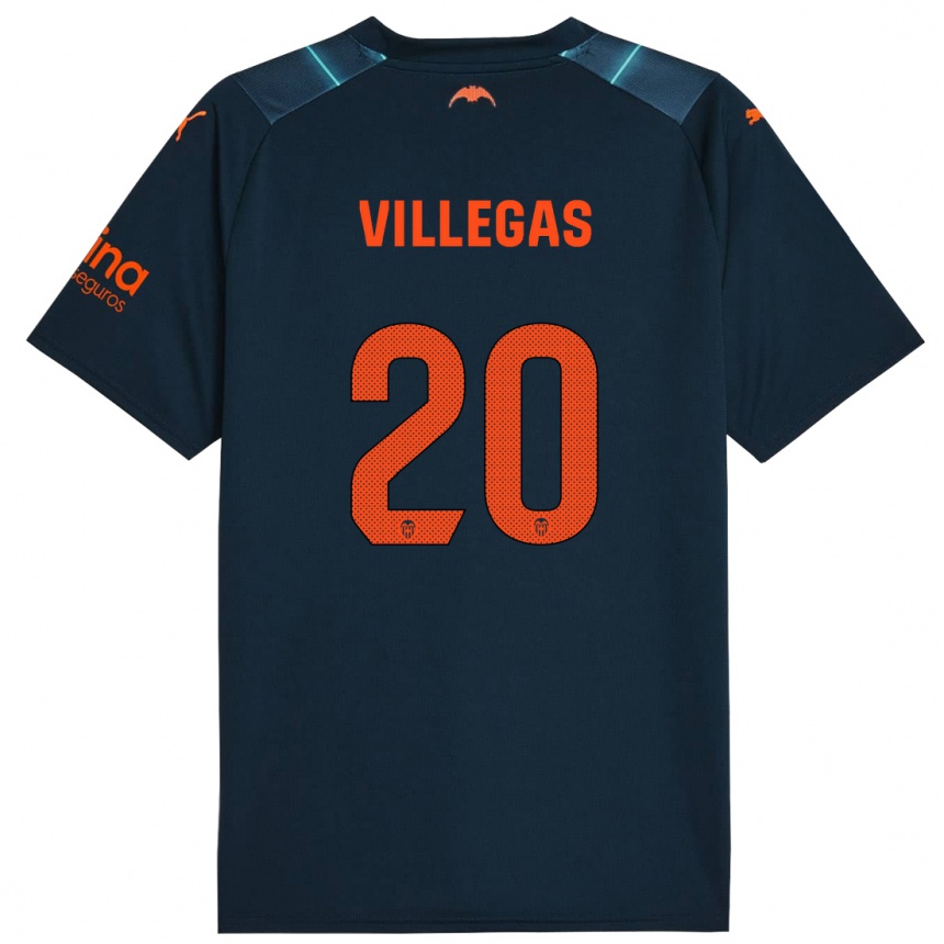 Kids Football Noelia Villegas #20 Marine Blue Away Jersey 2023/24 T-Shirt Canada