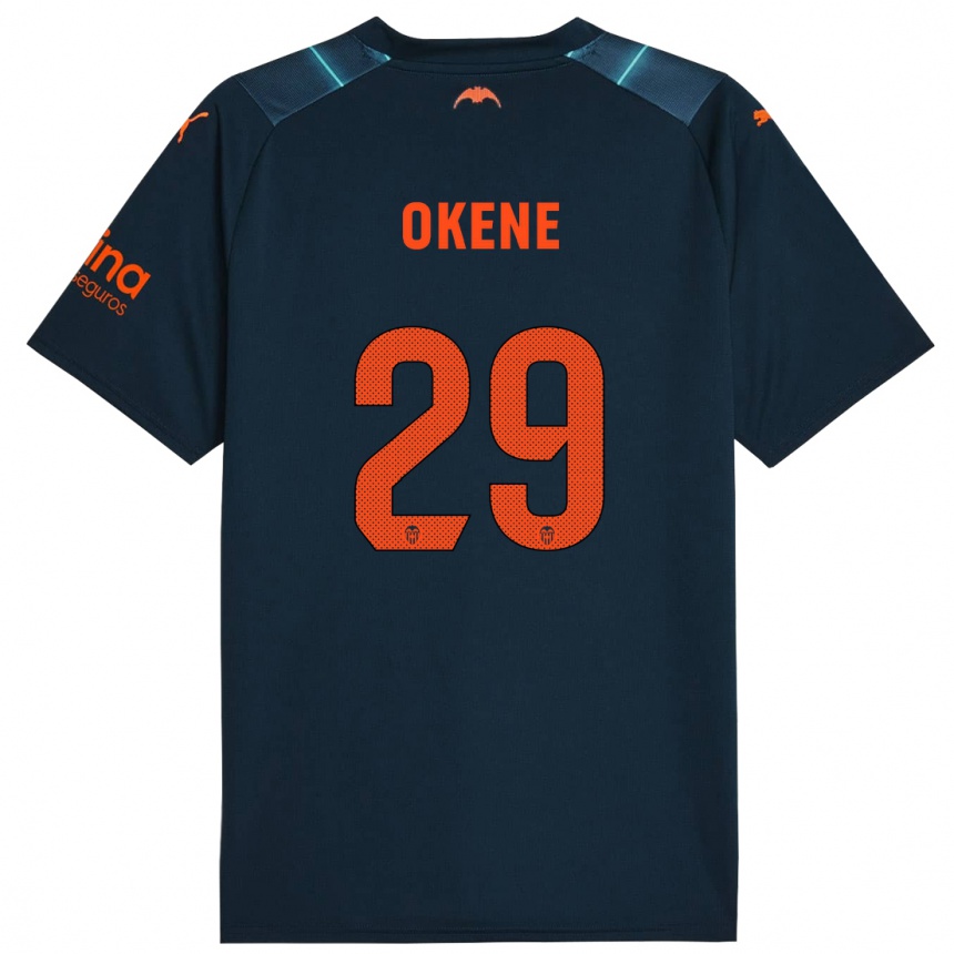 Kids Football Andrea Okene #29 Marine Blue Away Jersey 2023/24 T-Shirt Canada