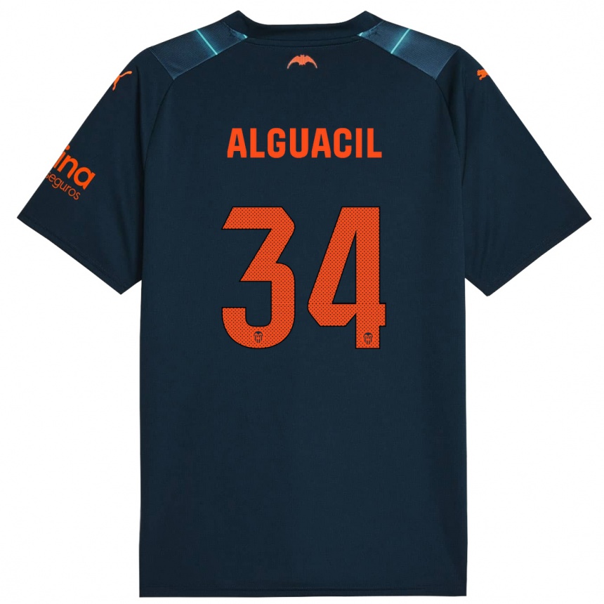 Kids Football Ainhoa Alguacil #34 Marine Blue Away Jersey 2023/24 T-Shirt Canada