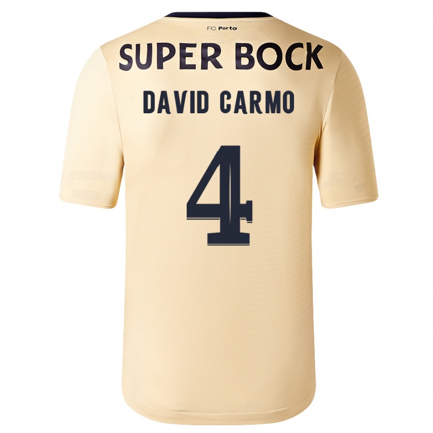 Enfant Football Maillot David Carmo #4 Beige-Doré Tenues Extérieur 2023/24 Canada