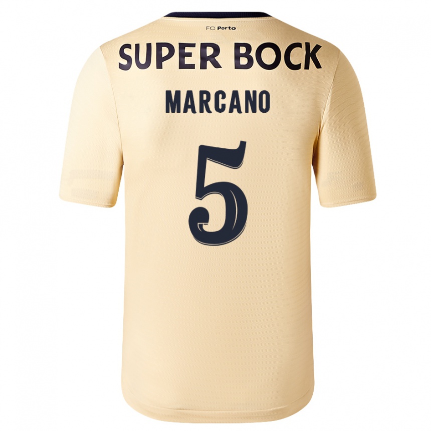 Enfant Football Maillot Iván Marcano #5 Beige-Doré Tenues Extérieur 2023/24 Canada