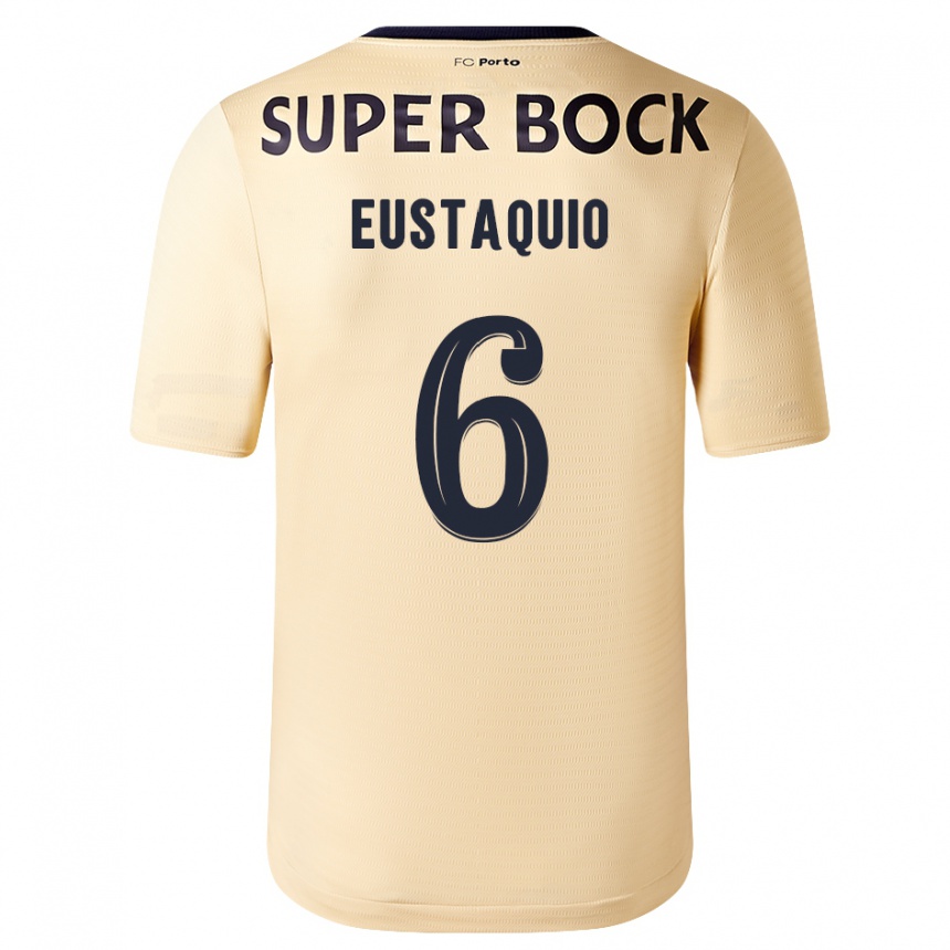 Kids Football Stephen Eustaquio #6 Beige-Golden Away Jersey 2023/24 T-Shirt Canada