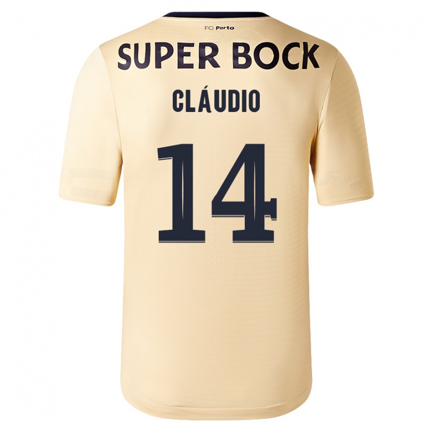 Kids Football Cláudio Ramos #14 Beige-Golden Away Jersey 2023/24 T-Shirt Canada