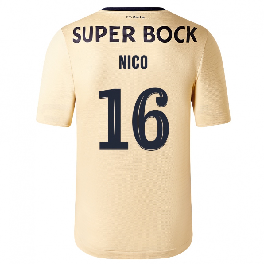 Enfant Football Maillot Nico Gonzalez #16 Beige-Doré Tenues Extérieur 2023/24 Canada