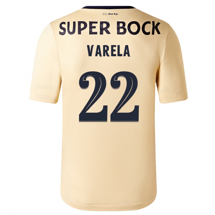 Enfant Football Maillot Alan Varela #22 Beige-Doré Tenues Extérieur 2023/24 Canada