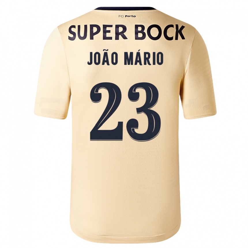 Enfant Football Maillot João Mário #23 Beige-Doré Tenues Extérieur 2023/24 Canada