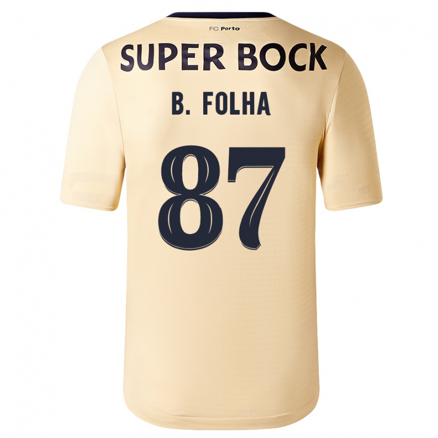 Enfant Football Maillot Bernardo Folha #87 Beige-Doré Tenues Extérieur 2023/24 Canada