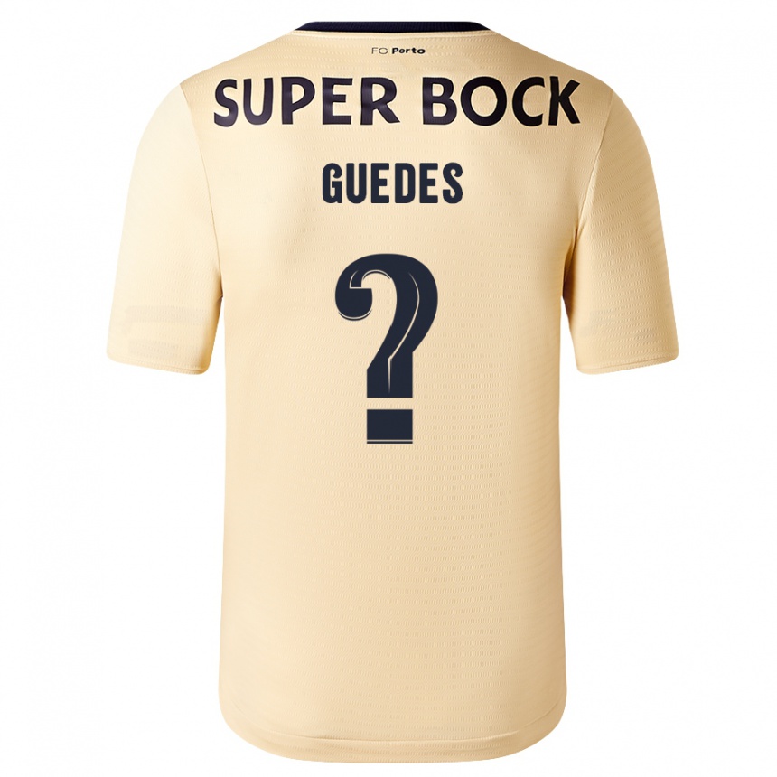 Kids Football Gui Guedes #0 Beige-Golden Away Jersey 2023/24 T-Shirt Canada