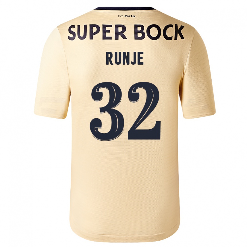 Kids Football Roko Runje #32 Beige-Golden Away Jersey 2023/24 T-Shirt Canada