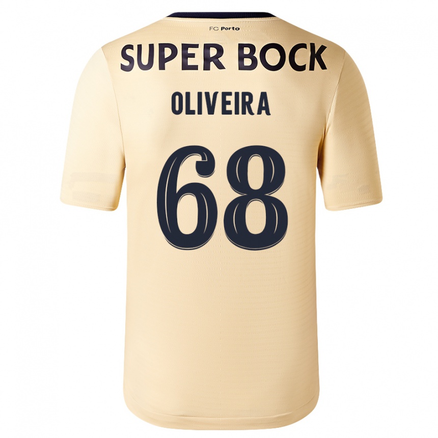 Kids Football André Oliveira #68 Beige-Golden Away Jersey 2023/24 T-Shirt Canada