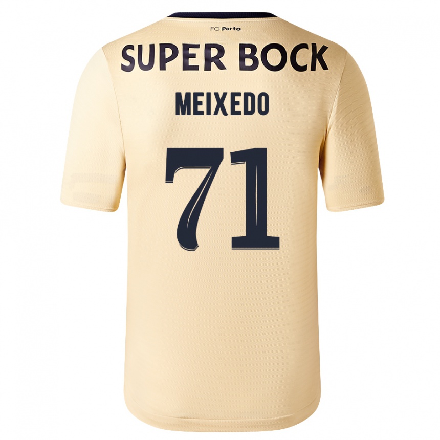 Kids Football Francisco Meixedo #71 Beige-Golden Away Jersey 2023/24 T-Shirt Canada