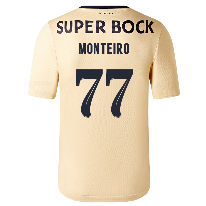 Enfant Football Maillot Rui Monteiro #77 Beige-Doré Tenues Extérieur 2023/24 Canada