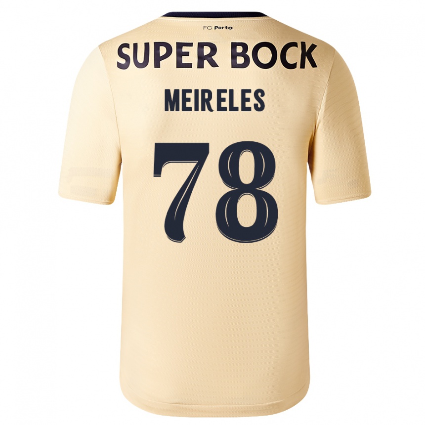 Kids Football Jorge Meireles #78 Beige-Golden Away Jersey 2023/24 T-Shirt Canada