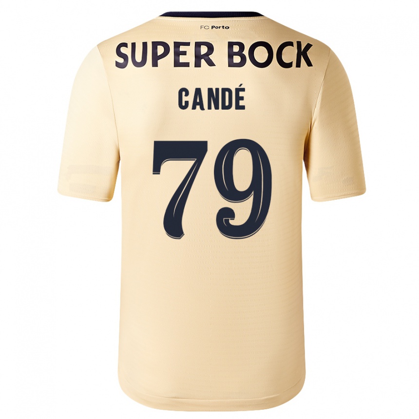 Kids Football Umaro Candé #79 Beige-Golden Away Jersey 2023/24 T-Shirt Canada