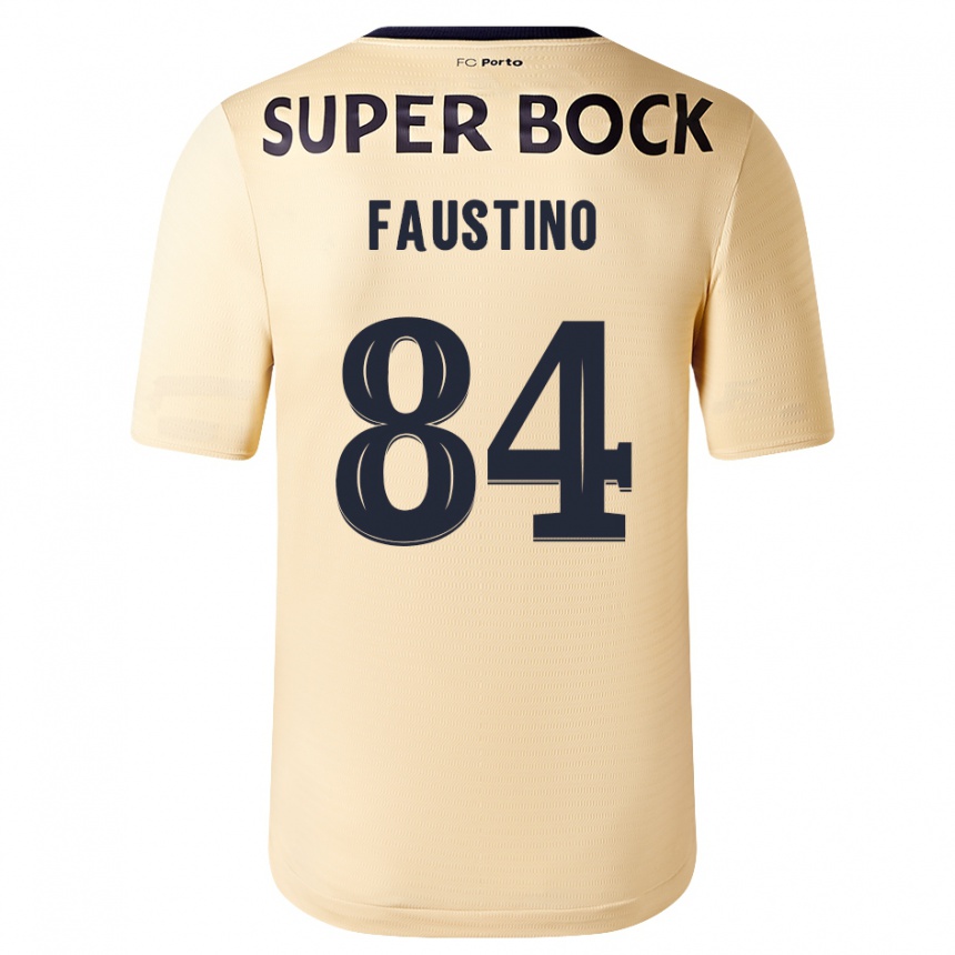 Kids Football Levi Faustino #84 Beige-Golden Away Jersey 2023/24 T-Shirt Canada