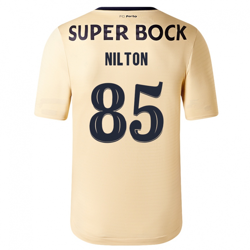 Kids Football Nilton #85 Beige-Golden Away Jersey 2023/24 T-Shirt Canada