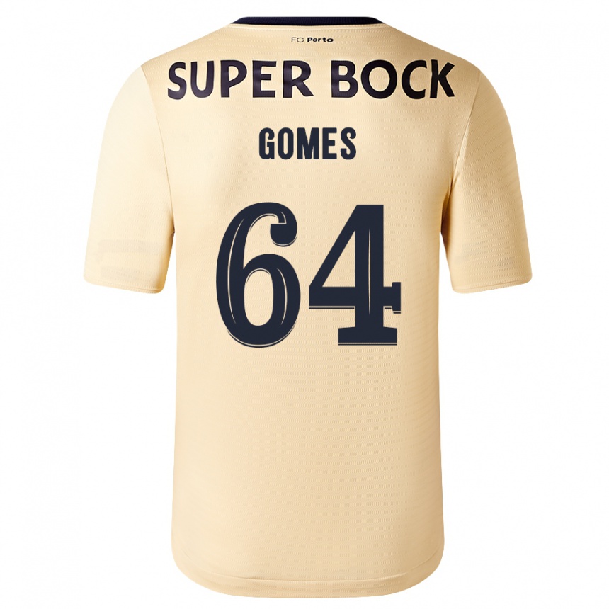 Kids Football Luís Gomes #64 Beige-Golden Away Jersey 2023/24 T-Shirt Canada