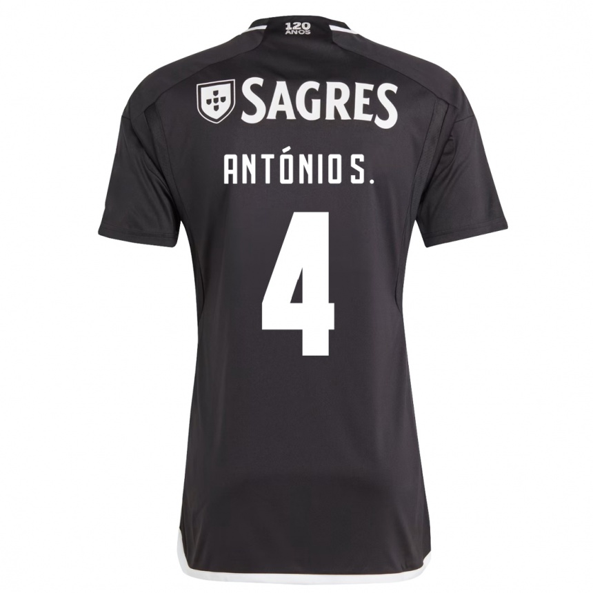 Kids Football António Silva #4 Black Away Jersey 2023/24 T-Shirt Canada