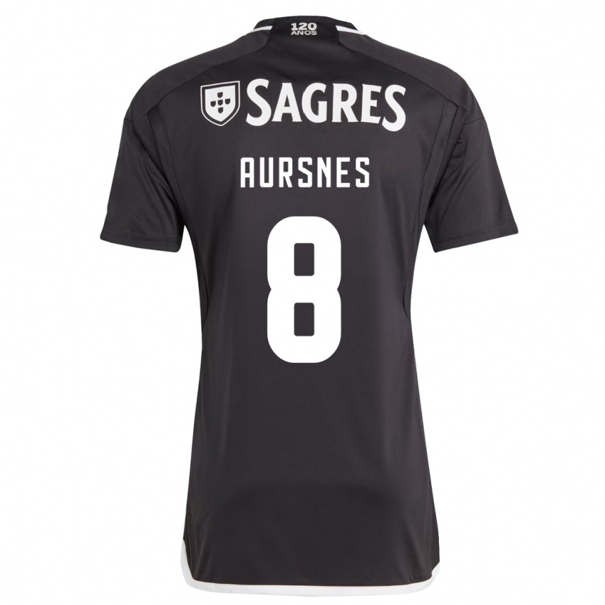 Kids Football Fredrik Aursnes #8 Black Away Jersey 2023/24 T-Shirt Canada