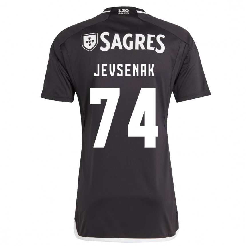 Kids Football Zan Jevsenak #74 Black Away Jersey 2023/24 T-Shirt Canada