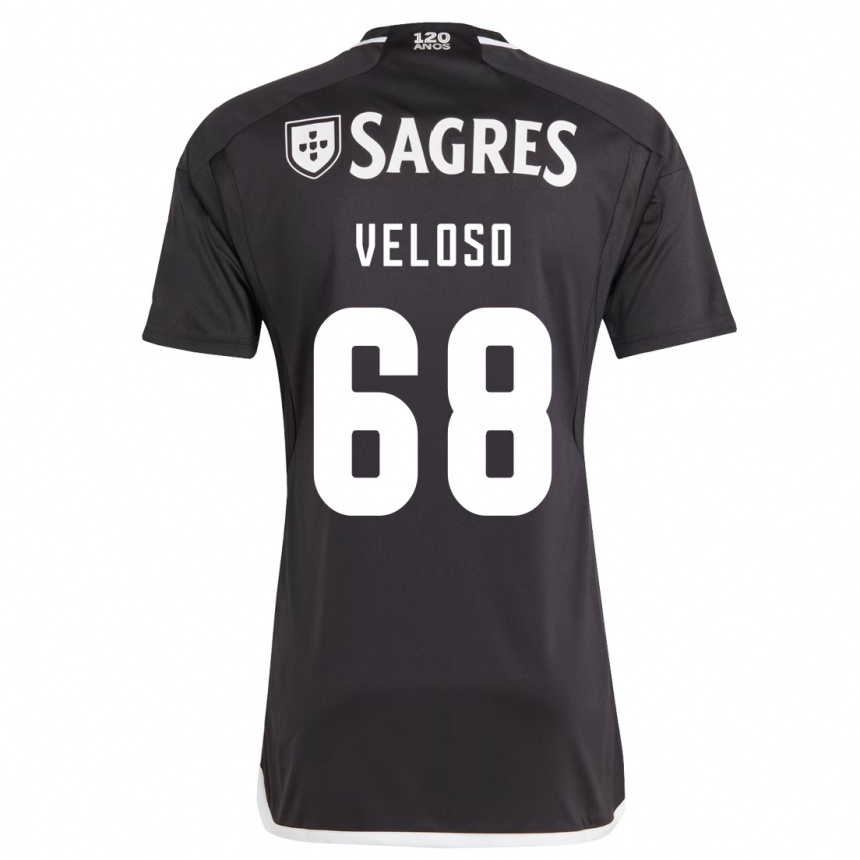 Kids Football João Veloso #68 Black Away Jersey 2023/24 T-Shirt Canada